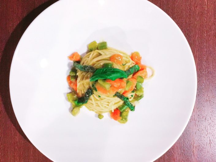 Spaghetti di Kamut con Asparagi e Zenzero